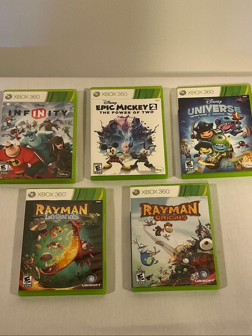 XBOX 360. 5 GAME BUNDLE. $10 Disney & Rayman